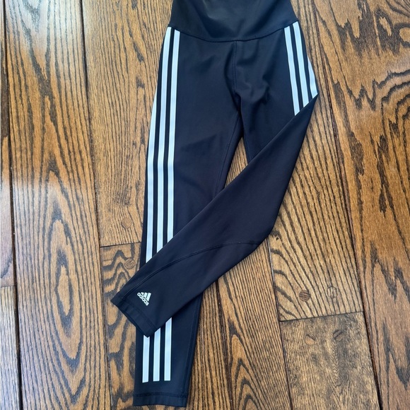 adidas Other - Adidas Aerosport Black and White Striped Kids Leggings